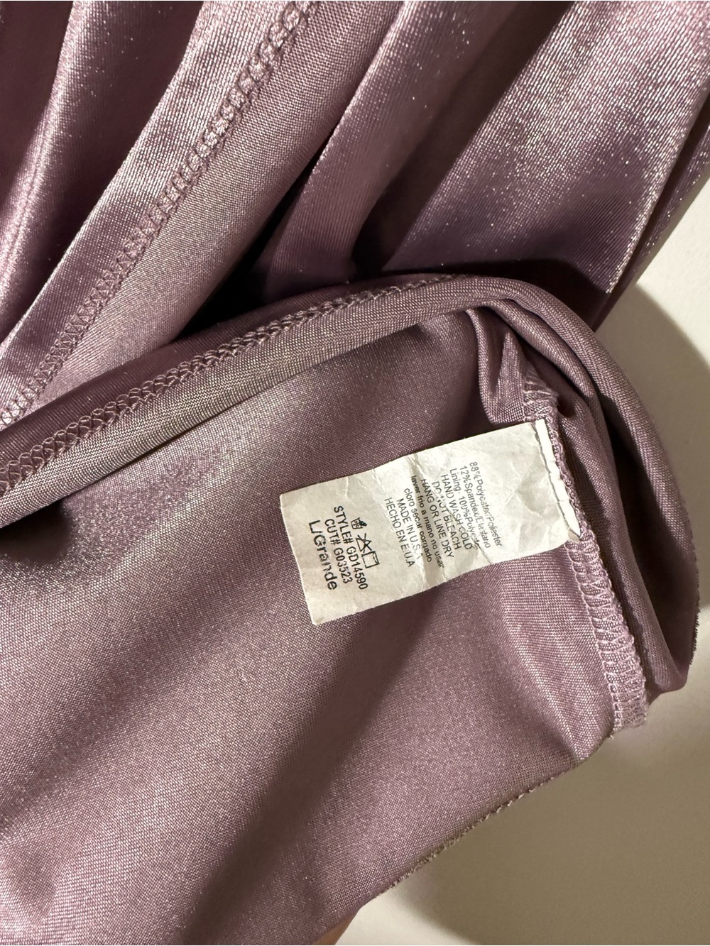 Metallic Plum Asymmetric Mini Dress with Twist Front - Picture 4 of 4
